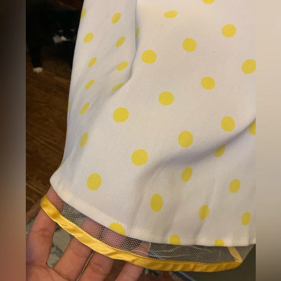 Vintage 90s B. Darlin Yellow Polka Dot Sundress 5/6 - Picture 2 of 7